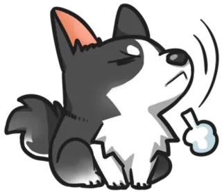 😤 dog, smoke, cartoon, animal, corgi telegram sticker