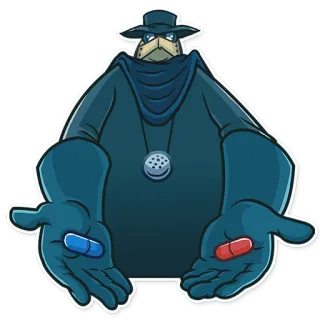 💊 pestdokter, rode pil, blauwe pil, keuze, dystopisch, geneeskunde telegram sticker