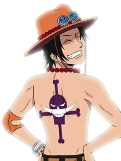😁 Ace One Piece Anime, One Piece, Ace, Pirata, Tatuaggio, Personaggio, Pirati di Barbabianca telegram sticker