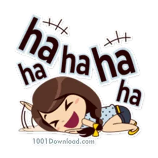 😂 hahahaha cartoon, funny, laughing, haha, girl, happy, cute telegram sticker