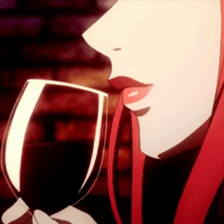 🍬 woman, wine, drinking, alcohol, red wine, glass, red hair whatsapp sticker