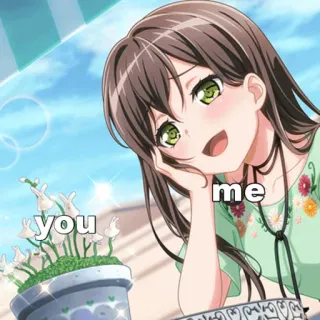 😍 you me Anime, Mädchen, Pflanze, Freundschaft whatsapp sticker