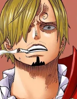 🤬 Sanji One Piece Anime, Manga, Cartoon, Raucher, Charakter, Blond telegram sticker