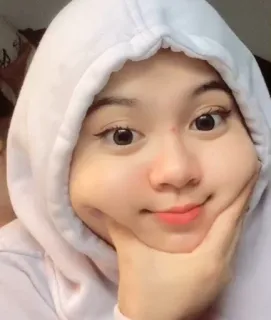 🤍 Porträt, Mädchen, Frau, Hoodie, Gesicht, Asiatisch telegram sticker