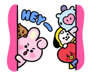 🙌 HEY personagem, adesivo, desenho animado, olá telegram sticker