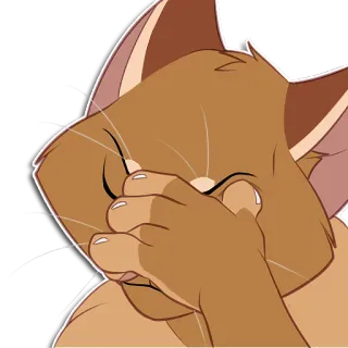 😐 gato caricatura, triste, decepcionado, facepalm, dibujos animados telegram sticker