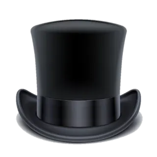 🎩 chapéu, preto, cartola, roupa formal, acessório telegram sticker