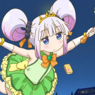 💈 Kanna Miss Kobayashi's Dragon Maid Anime, Dragón, Lindo, Chica, Kanna, Kawaii telegram sticker