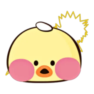 🐥 cartoon, yellow, cute, kawaii, bird, chick, animal, character telegram sticker