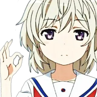 🌨 Anime, Gadis, Tanda OK, Lucu, Seragam sekolah telegram sticker