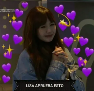 💜 Lisa LISA APRUEBA ESTO K-Pop, Lisa, selebriti, hati, bintang whatsapp sticker