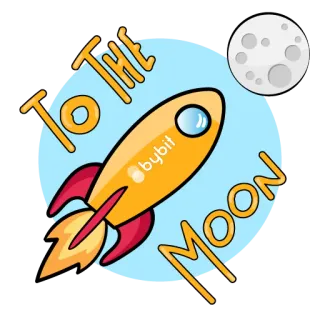 🚀 TO THE MOON ракета, луна, крипто, финансы, bybit telegram sticker