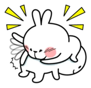 😈 кролик, милый, каваи, мультфильм, животное, объятие telegram sticker