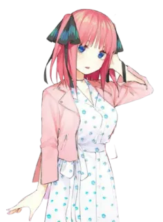 😌 Nino Nakano The Quintessential Quintuplets anime, nino nakano, the quintessential quintuplets, pink hair, character telegram sticker