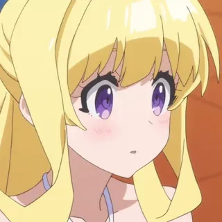 🗡 anime, rambut pirang, imut, cewek telegram sticker