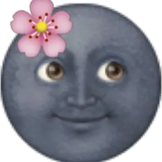 🌚 mond, gesicht, blume, emoji, süß, lächelnd, kawaii whatsapp sticker