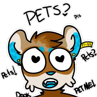 🤚 PETS? mignon, animal, demande, animal de compagnie, dessin animé, poilu whatsapp sticker