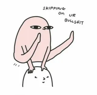 🕸 SKIPPING ON UR BULLSHIT 건너뛰기, 헛소리, 무례한, 불쾌한, 만화 telegram sticker