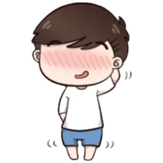 😁 dessin animé, garçon, rougir, mignon telegram sticker