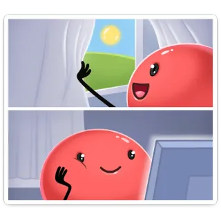 🌤 Cartoon, Fenster, Computer, Meme, Blob telegram sticker