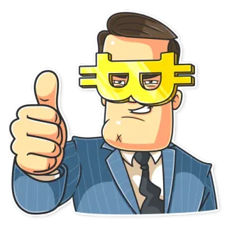👍 hombre, máscara, negocios, pulgar arriba, traje, corbata telegram sticker