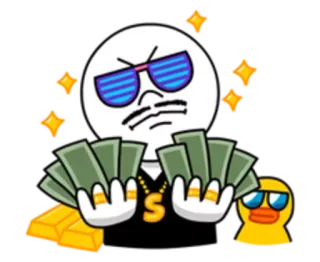 💰 dinheiro, ouro, grana, rico, riqueza, dólar, desenho animado telegram sticker