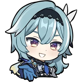 😌 Eula Genshin Impact anime, character, game, blue hair whatsapp sticker