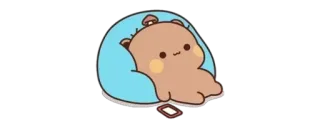 👑 곰, 귀여운, 게으른, 만화, 편안한, 애니메이션 whatsapp sticker