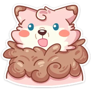 😳 animal, perro, lindo, dibujos animados, pegatina telegram sticker