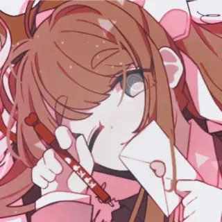📄 Anime, Fille, Kawaii, Rose, Lettre, Stylo telegram sticker