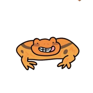 🍊 ếch, động vật, hoạt hình, lưỡng cư, dễ thương, cam telegram sticker