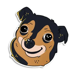 🥴 dog, pet, animal, cute, sticker, cartoon, portrait whatsapp sticker