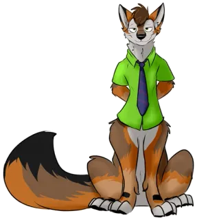😎 Furry, Anthropomorph, Tier, Fuchs, Cartoon, Charakter telegram sticker