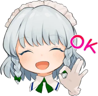 👌 OK anime, girl, ok, approval, maid, cute telegram sticker