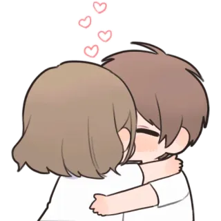 😘 사랑, 커플, 포옹, 만화, 로맨스, 귀여운 telegram sticker