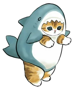 🐣 猫, サメ, 動物, コスチューム, かわいい, ペット whatsapp sticker