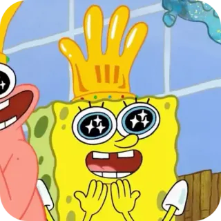 🤩 Spongebob spongebob, squarepants, cartoon, nickelodeon, king telegram sticker
