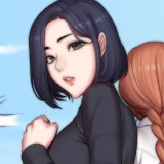 💭 kobieta, dziewczyna, portret, kreskówka, animacja, kobieca telegram sticker