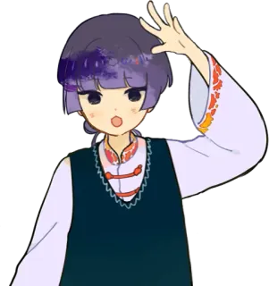 👋 Anime, Fille, Illustration, Mignon, Dessin animé, Personnage telegram sticker