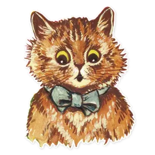 😮 cat, kitten, pet, animal, cute, bow tie, vintage telegram sticker