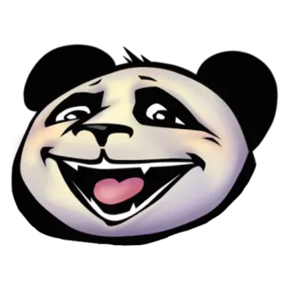 😄 Panda, Cartoon, Dier, Humor, Grappig, Emoji, Meme telegram sticker