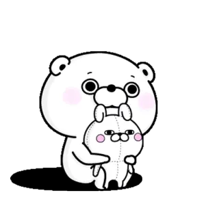 😟 くま, うさぎ, かわいい, 漫画, ぬいぐるみ telegram sticker