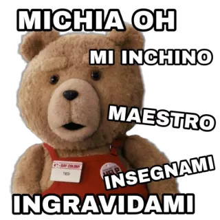 😍 Ted MICHIA OH
MI INCHINO
MAESTRO
INSEGNAMI
INGRAVIDAMI テディベア, 映画, コメディ, 不快, 大人向けユーモア telegram sticker
