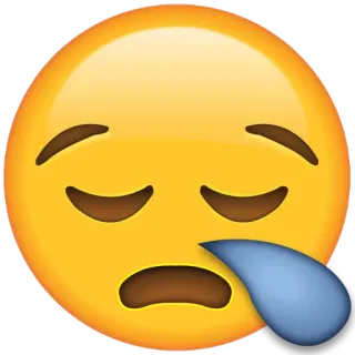 😪 Эмодзи, Сонный, Грустный, Слеза, Измученный, Уставший telegram sticker