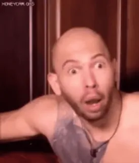 🌟 Andrew Tate man, bald, shocked, expression, surprise whatsapp sticker
