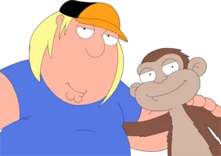😀 Chris Griffin Family Guy dessin animé, Family Guy, Chris Griffin, singe, animé telegram sticker