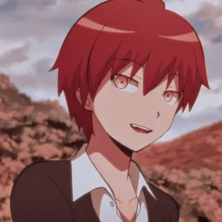 😁 Karma Akabane Assassination Classroom Anime, Desenho animado, Personagem, Cabelo ruivo, Karma, Assassination Classroom whatsapp sticker