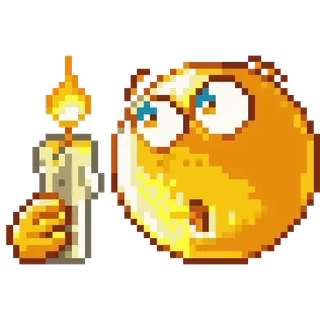 🕯 Emoji, Kerze, Pixelkunst, Schockiert, Überrascht, Lustig, Süß whatsapp sticker