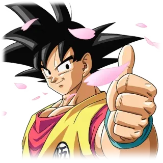 👍 Goku Dragon Ball 动漫, 漫画, 角色, 点赞, 微笑 telegram sticker