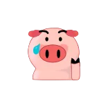 🖐 porco, dedo do meio, desenho animado, ofensivo, gesto telegram sticker
